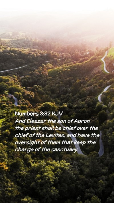 Picture 02 - Numbers 3:32 KJV Mobile Phone Wallpaper - And Eleazar the son of Aaron the priest shall be - Mobile Bible Verse Wallpaper