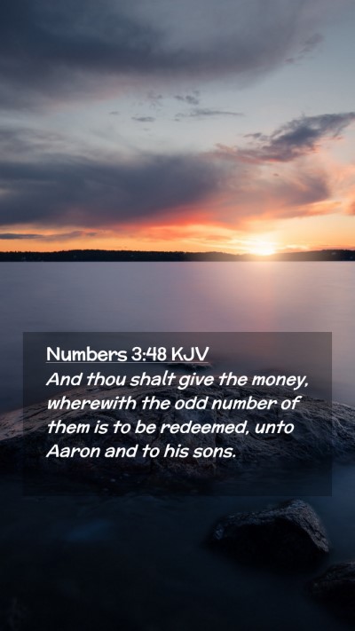 Picture 02 - Numbers 3:48 KJV Mobile Phone Wallpaper - And thou shalt give the money, wherewith the odd - Mobile Bible Verse Wallpaper