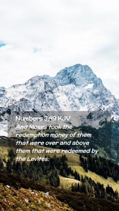 Picture 02 - Numbers 3:49 KJV Mobile Phone Wallpaper - And Moses took the redemption money of them that - Mobile Bible Verse Wallpaper