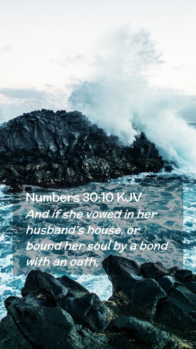 Picture 02 - Numbers 30:10 KJV Mobile Phone Wallpaper - And if she vowed in her husband's house, or bound - Mobile Bible Verse Wallpaper