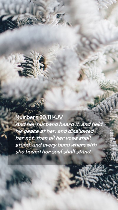 Picture 02 - Numbers 30:11 KJV Mobile Phone Wallpaper - And her husband heard it, and held his peace at - Mobile Bible Verse Wallpaper