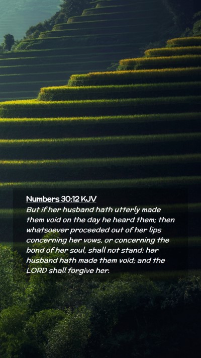 Picture 02 - Numbers 30:12 KJV Mobile Phone Wallpaper - But if her husband hath utterly made them void on - Mobile Bible Verse Wallpaper