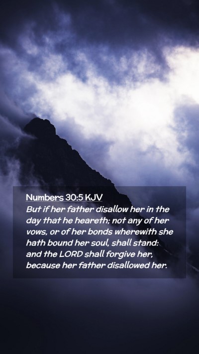 Picture 02 - Numbers 30:5 KJV Mobile Phone Wallpaper - But if her father disallow her in the day that he - Mobile Bible Verse Wallpaper