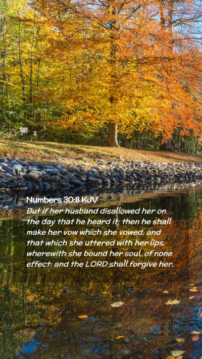 Picture 02 - Numbers 30:8 KJV Mobile Phone Wallpaper - But if her husband disallowed her on the day that - Mobile Bible Verse Wallpaper