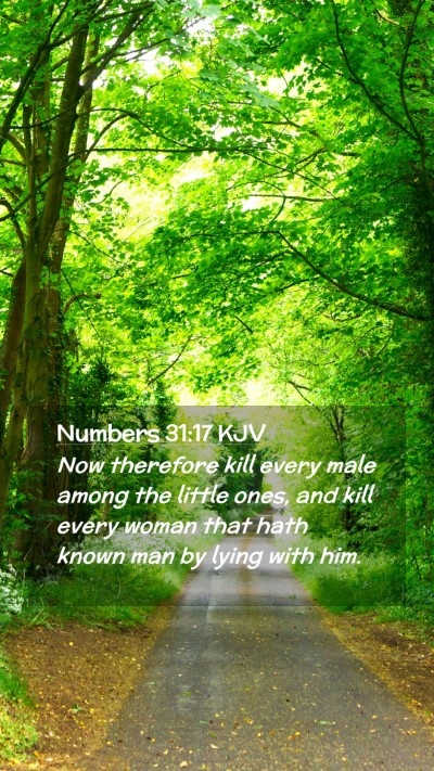 Picture 02 - Numbers 31:17 KJV Mobile Phone Wallpaper - Now therefore kill every male among the little - Mobile Bible Verse Wallpaper