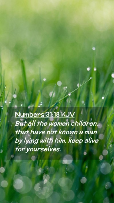 Picture 02 - Numbers 31:18 KJV Mobile Phone Wallpaper - But all the women children, that have not known a - Mobile Bible Verse Wallpaper