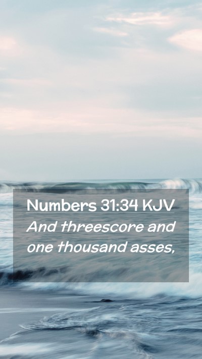 Picture 02 - Numbers 31:34 KJV Mobile Phone Wallpaper - And threescore and one thousand - Mobile Bible Verse Wallpaper