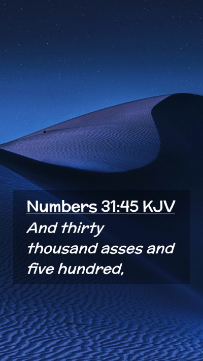 Picture 02 - Numbers 31:45 KJV Mobile Phone Wallpaper - And thirty thousand asses and five - Mobile Bible Verse Wallpaper