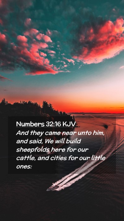 Picture 02 - Numbers 32:16 KJV Mobile Phone Wallpaper - And they came near unto him, and said, We will - Mobile Bible Verse Wallpaper
