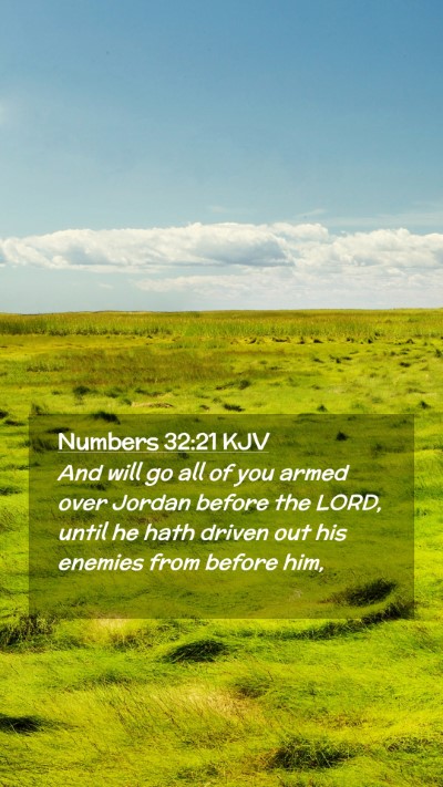 Picture 02 - Numbers 32:21 KJV Mobile Phone Wallpaper - And will go all of you armed over Jordan before - Mobile Bible Verse Wallpaper