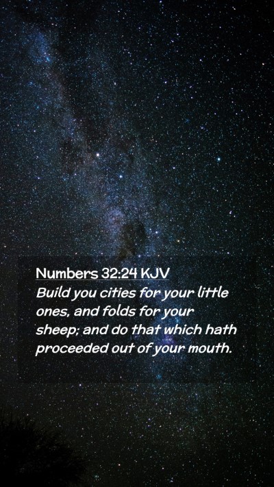Picture 02 - Numbers 32:24 KJV Mobile Phone Wallpaper - Build you cities for your little ones, and folds - Mobile Bible Verse Wallpaper