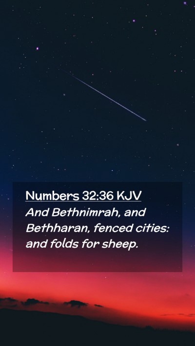 Picture 02 - Numbers 32:36 KJV Mobile Phone Wallpaper - And Bethnimrah, and Bethharan, fenced cities: and - Mobile Bible Verse Wallpaper