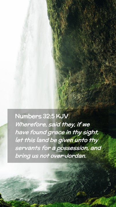 Picture 02 - Numbers 32:5 KJV Mobile Phone Wallpaper - Wherefore, said they, if we have found grace in - Mobile Bible Verse Wallpaper