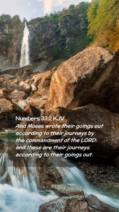 Picture 02 - Numbers 33:2 KJV Mobile Phone Wallpaper - And Moses wrote their goings out according to - Mobile Bible Verse Wallpaper