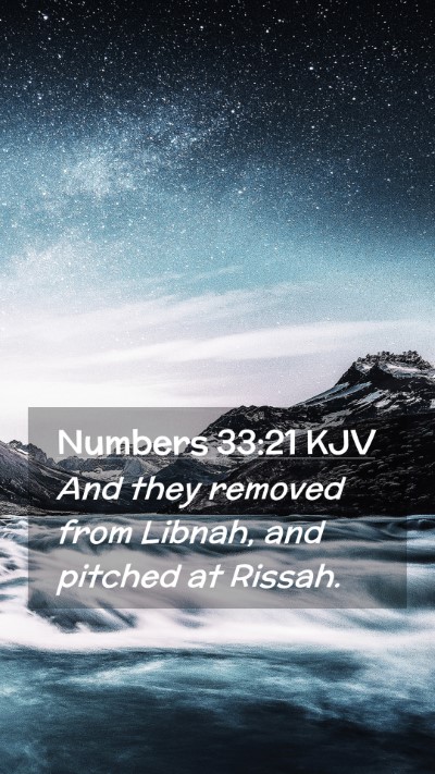 Picture 02 - Numbers 33:21 KJV Mobile Phone Wallpaper - And they removed from Libnah, and pitched at - Mobile Bible Verse Wallpaper