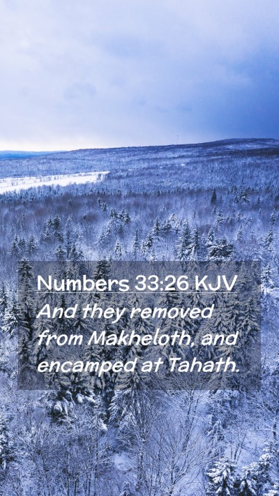 Picture 02 - Numbers 33:26 KJV Mobile Phone Wallpaper - And they removed from Makheloth, and encamped at - Mobile Bible Verse Wallpaper