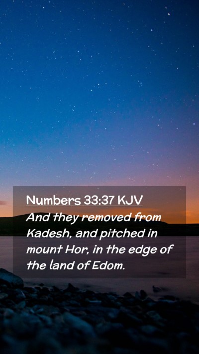 Picture 02 - Numbers 33:37 KJV Mobile Phone Wallpaper - And they removed from Kadesh, and pitched in - Mobile Bible Verse Wallpaper