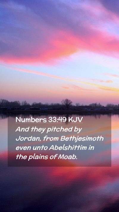 Picture 02 - Numbers 33:49 KJV Mobile Phone Wallpaper - And they pitched by Jordan, from Bethjesimoth - Mobile Bible Verse Wallpaper