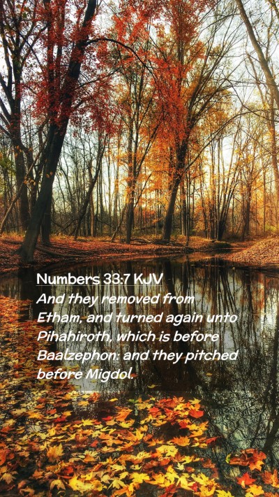Picture 02 - Numbers 33:7 KJV Mobile Phone Wallpaper - And they removed from Etham, and turned again - Mobile Bible Verse Wallpaper