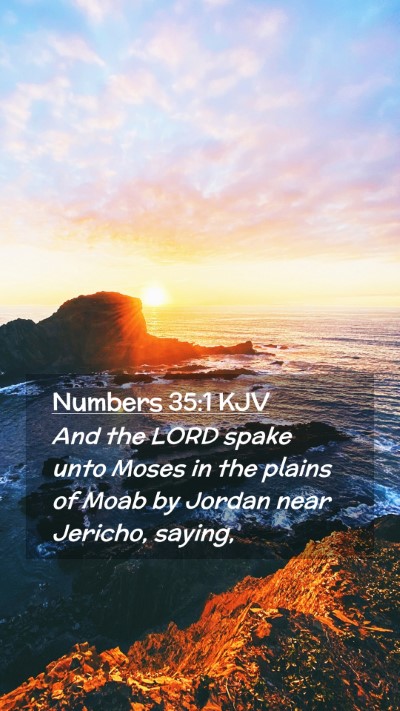 Picture 02 - Numbers 35:1 KJV Mobile Phone Wallpaper - And the LORD spake unto Moses in the plains of - Mobile Bible Verse Wallpaper