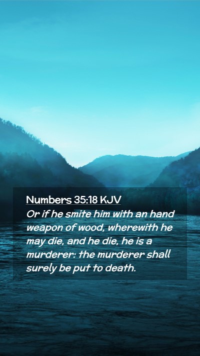Picture 02 - Numbers 35:18 KJV Mobile Phone Wallpaper - Or if he smite him with an hand weapon of wood, - Mobile Bible Verse Wallpaper