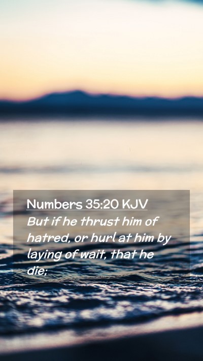 Picture 02 - Numbers 35:20 KJV Mobile Phone Wallpaper - But if he thrust him of hatred, or hurl at him by - Mobile Bible Verse Wallpaper