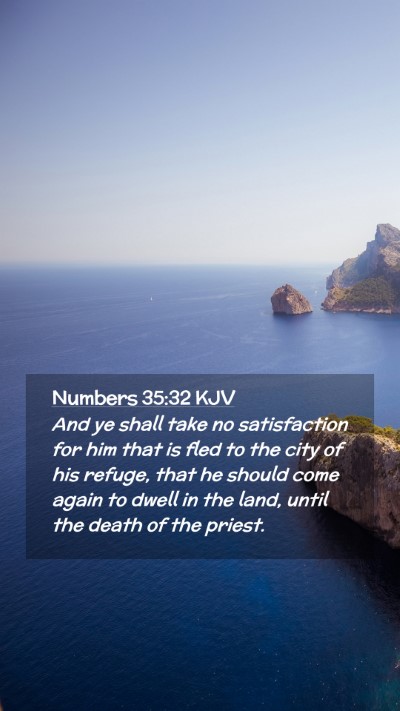 Picture 02 - Numbers 35:32 KJV Mobile Phone Wallpaper - And ye shall take no satisfaction for him that is - Mobile Bible Verse Wallpaper
