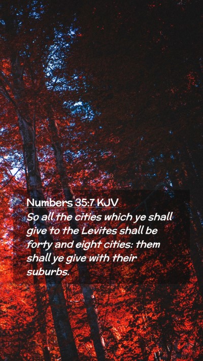 Picture 02 - Numbers 35:7 KJV Mobile Phone Wallpaper - So all the cities which ye shall give to the - Mobile Bible Verse Wallpaper