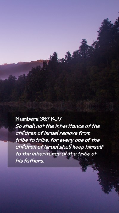 Picture 02 - Numbers 36:7 KJV Mobile Phone Wallpaper - So shall not the inheritance of the children of - Mobile Bible Verse Wallpaper