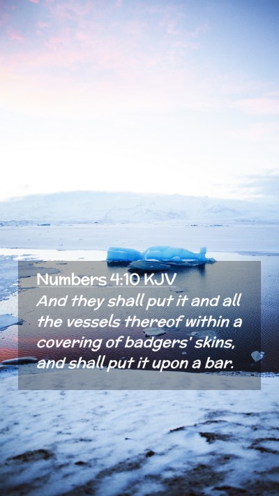 Picture 02 - Numbers 4:10 KJV Mobile Phone Wallpaper - And they shall put it and all the vessels thereof - Mobile Bible Verse Wallpaper