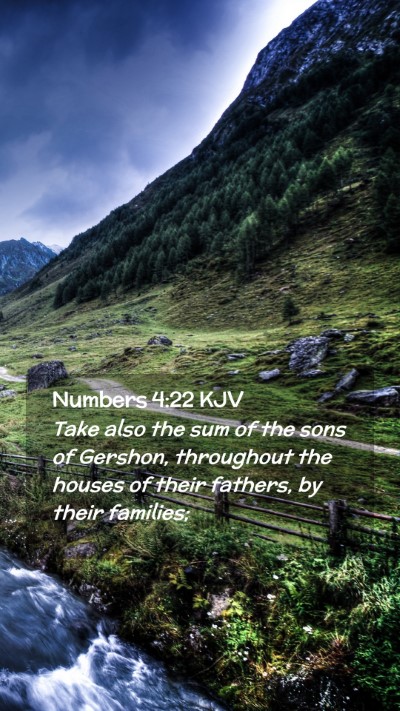 Picture 02 - Numbers 4:22 KJV Mobile Phone Wallpaper - Take also the sum of the sons of Gershon, - Mobile Bible Verse Wallpaper