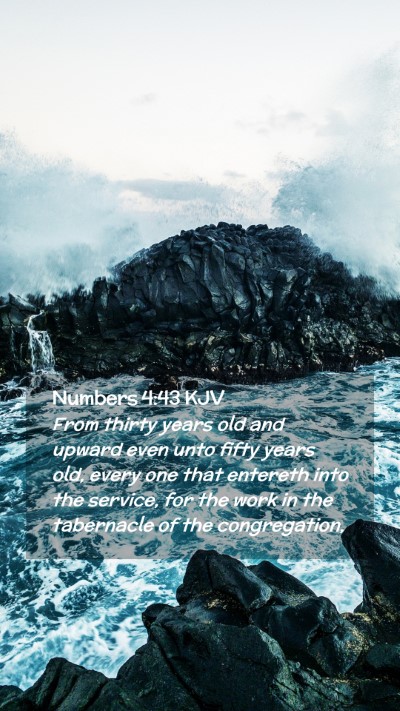 Picture 02 - Numbers 4:43 KJV Mobile Phone Wallpaper - From thirty years old and upward even unto fifty - Mobile Bible Verse Wallpaper