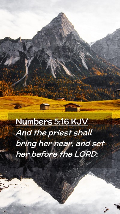 Picture 02 - Numbers 5:16 KJV Mobile Phone Wallpaper - And the priest shall bring her near, and set her - Mobile Bible Verse Wallpaper