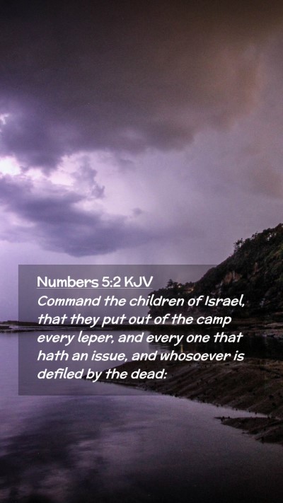 Picture 02 - Numbers 5:2 KJV Mobile Phone Wallpaper - Command the children of Israel, that they put out - Mobile Bible Verse Wallpaper