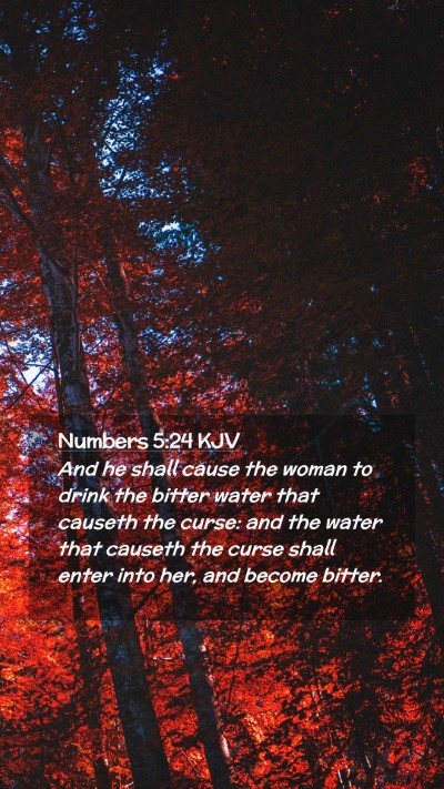 Picture 02 - Numbers 5:24 KJV Mobile Phone Wallpaper - And he shall cause the woman to drink the bitter - Mobile Bible Verse Wallpaper