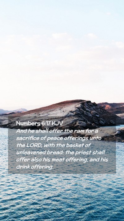 Picture 02 - Numbers 6:17 KJV Mobile Phone Wallpaper - And he shall offer the ram for a sacrifice of - Mobile Bible Verse Wallpaper