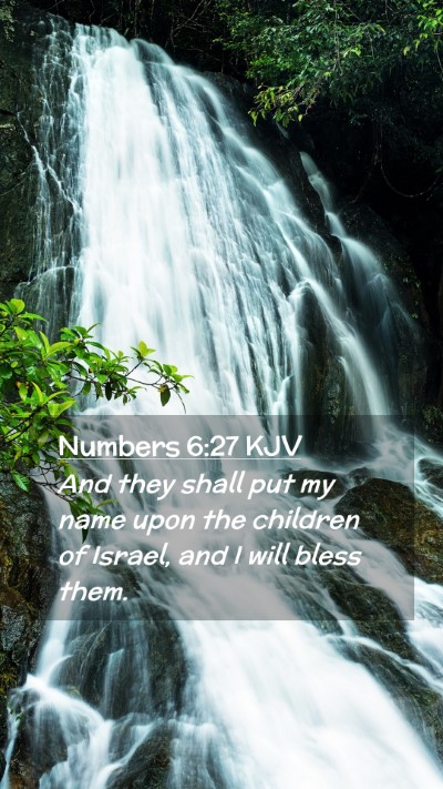 Picture 02 - Numbers 6:27 KJV Mobile Phone Wallpaper - And they shall put my name upon the children of - Mobile Bible Verse Wallpaper