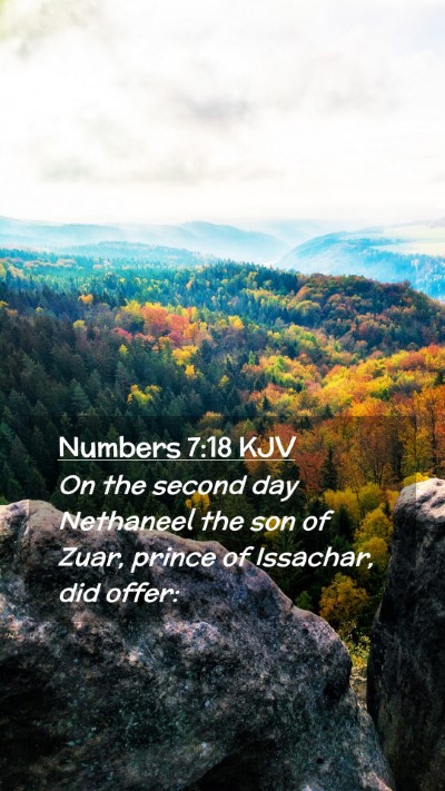 Picture 02 - Numbers 7:18 KJV Mobile Phone Wallpaper - On the second day Nethaneel the son of Zuar, - Mobile Bible Verse Wallpaper