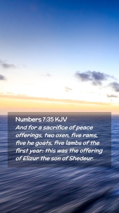 Picture 02 - Numbers 7:35 KJV Mobile Phone Wallpaper - And for a sacrifice of peace offerings, two oxen, - Mobile Bible Verse Wallpaper