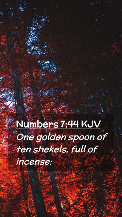Picture 02 - Numbers 7:44 KJV Mobile Phone Wallpaper - One golden spoon of ten shekels, full of - Mobile Bible Verse Wallpaper