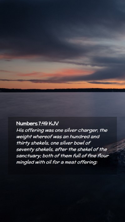 Picture 02 - Numbers 7:49 KJV Mobile Phone Wallpaper - His offering was one silver charger, the weight - Mobile Bible Verse Wallpaper