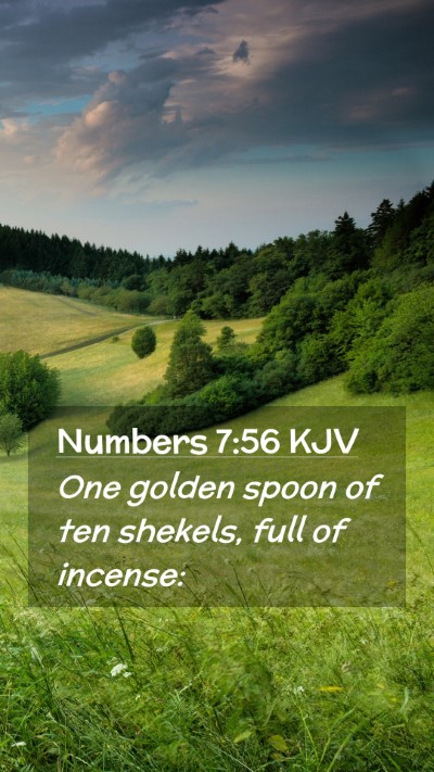 Picture 02 - Numbers 7:56 KJV Mobile Phone Wallpaper - One golden spoon of ten shekels, full of - Mobile Bible Verse Wallpaper