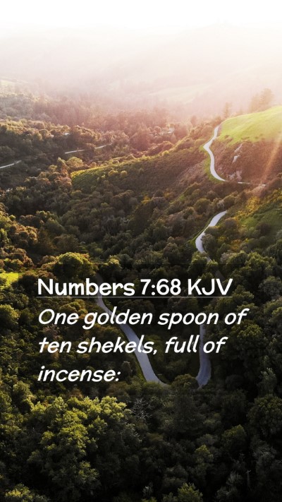 Picture 02 - Numbers 7:68 KJV Mobile Phone Wallpaper - One golden spoon of ten shekels, full of - Mobile Bible Verse Wallpaper