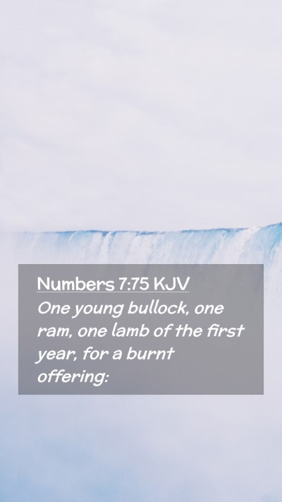 Picture 02 - Numbers 7:75 KJV Mobile Phone Wallpaper - One young bullock, one ram, one lamb of the first - Mobile Bible Verse Wallpaper