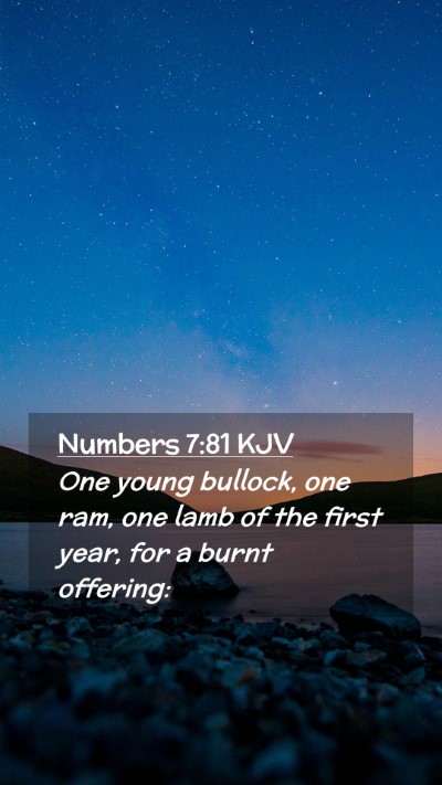 Picture 02 - Numbers 7:81 KJV Mobile Phone Wallpaper - One young bullock, one ram, one lamb of the first - Mobile Bible Verse Wallpaper