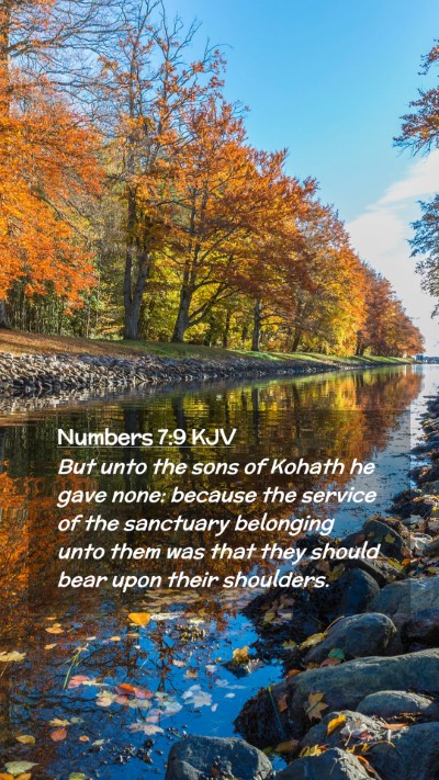 Picture 02 - Numbers 7:9 KJV Mobile Phone Wallpaper - But unto the sons of Kohath he gave none: because - Mobile Bible Verse Wallpaper