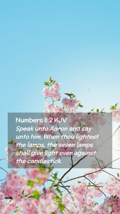 Picture 02 - Numbers 8:2 KJV Mobile Phone Wallpaper - Speak unto Aaron and say unto him, When thou - Mobile Bible Verse Wallpaper