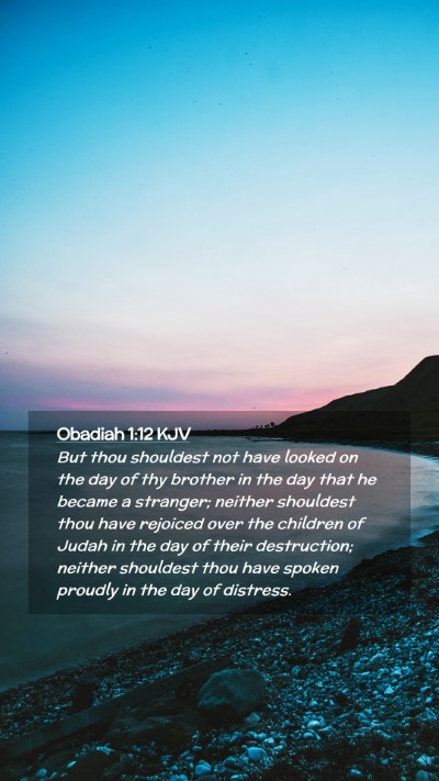 Picture 02 - Obadiah 1:12 KJV Mobile Phone Wallpaper - But thou shouldest not have looked on the day of - Mobile Bible Verse Wallpaper