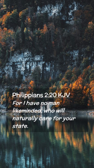 Picture 02 - Philippians 2:20 KJV Mobile Phone Wallpaper - For I have no man likeminded, who will naturally - Mobile Bible Verse Wallpaper