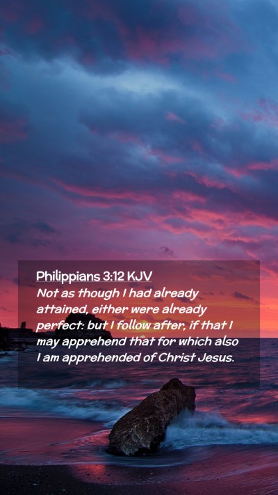 Picture 02 - Philippians 3:12 KJV Mobile Phone Wallpaper - Not as though I had already attained, either were - Mobile Bible Verse Wallpaper